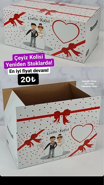 10 adet Çeyiz kolisi