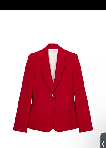 Zara Kirmizi Tek Dugmeli Blazer Ceket Ve Pantolon