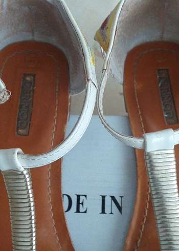 DERİMOD SANDALETeyaz Kadın Dolgu Topuklu Sandalet - Görsel 4