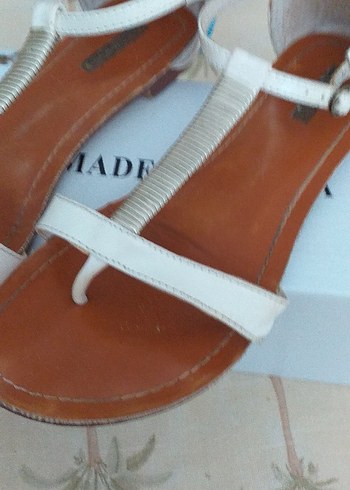 DERİMOD SANDALETeyaz Kadın Dolgu Topuklu Sandalet - Görsel 3