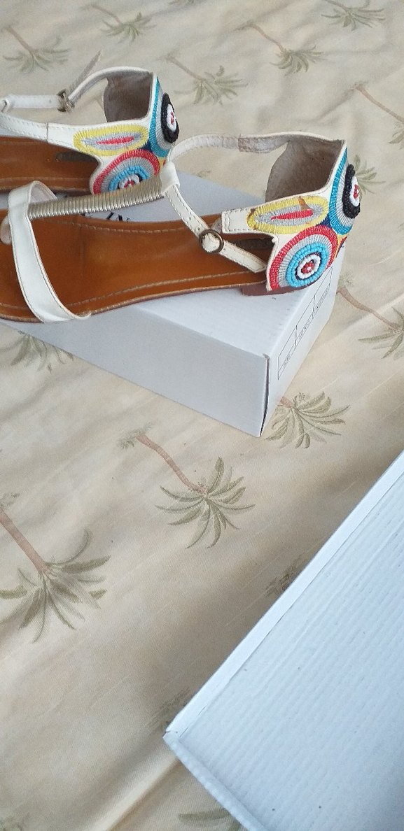 DERİMOD  SANDALETeyaz Kadın Dolgu Topuklu Sandalet - Görsel 2