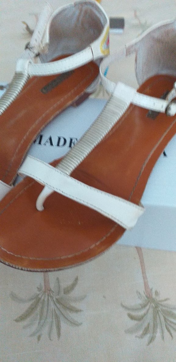 DERİMOD  SANDALETeyaz Kadın Dolgu Topuklu Sandalet - Görsel 3