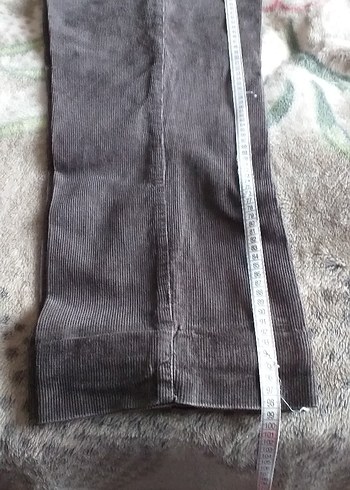 kahverengi Bol Kesim Erkek kadife Pantolon - Görsel 3