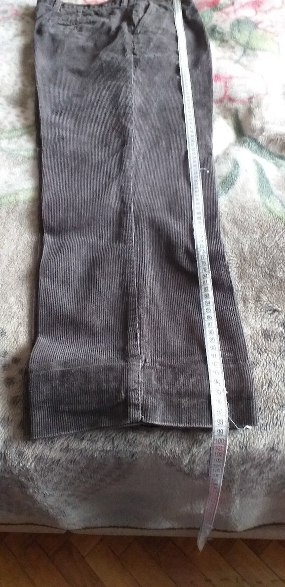 kahverengi   Bol Kesim Erkek kadife  Pantolon - Görsel 3