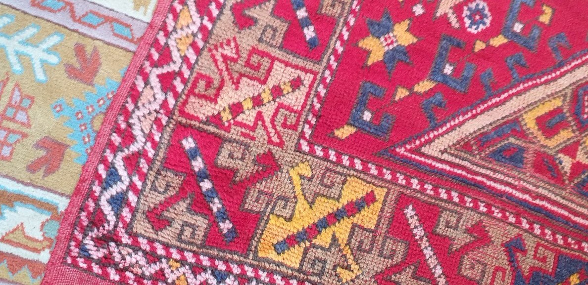 Renkli Desenli  antika Geleneksel el dokuma Halı - Görsel 3