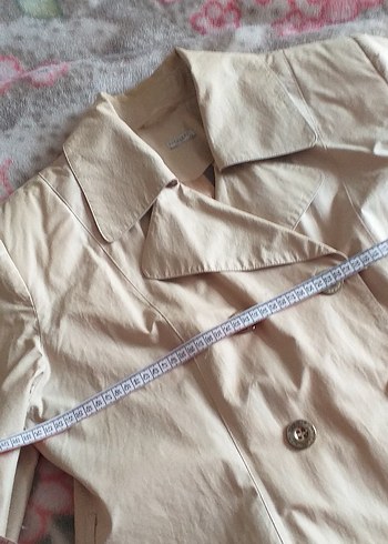 Bej Düğmeli Kadın Trençkot - Görsel 3