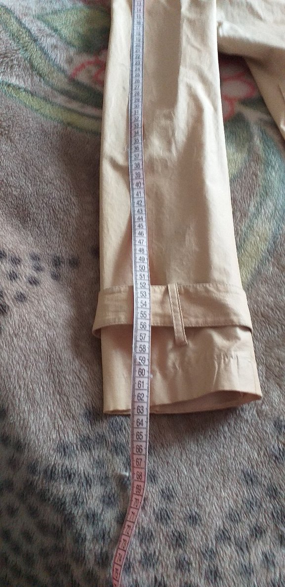 Bej Düğmeli Kadın  Trençkot - Görsel 5