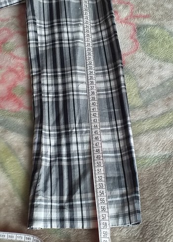 Gri Ekose Desenli Kadın Blazer Ceket - Görsel 4