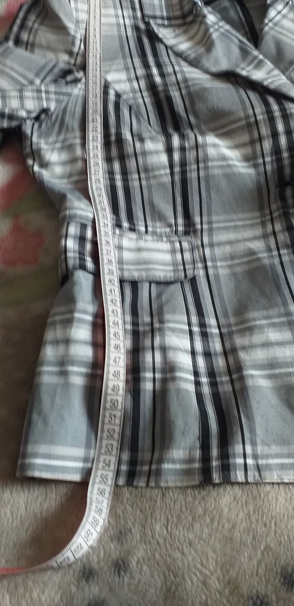 Gri Ekose Desenli Kadın Blazer Ceket - Görsel 3