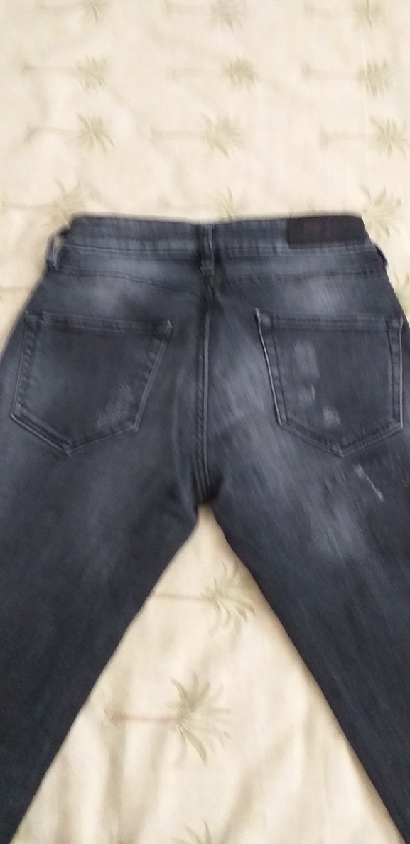 Gri Kadın Kot Pantolon Midi Boy MANGO - Görsel 3