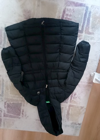 Çocuk Siyah Kapitone Kışlık Mont - Görsel 7