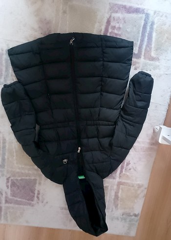 Çocuk Siyah Kapitone Kışlık Mont - Görsel 10