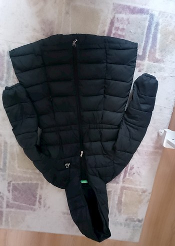 Çocuk Siyah Kapitone Kışlık Mont - Görsel 9