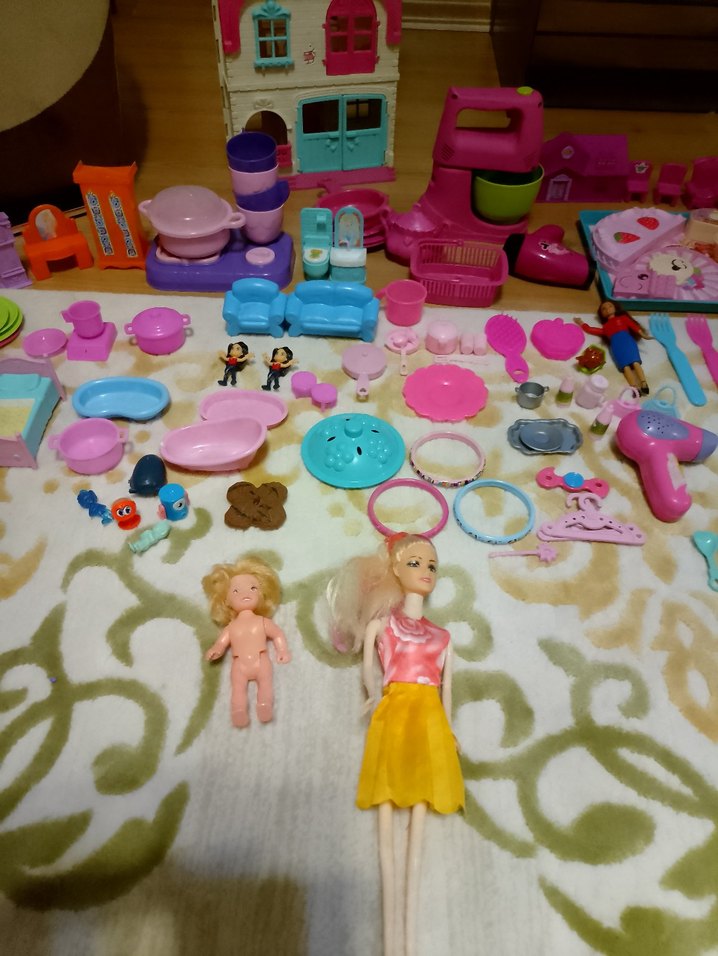 Pembe Pastel Oyuncak Seti ve Bebekler - Görsel 5