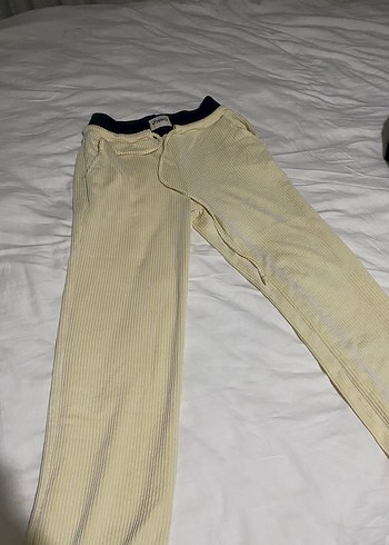 Kadın Sarı Pilili Pamuk Pantolon - Görsel 4