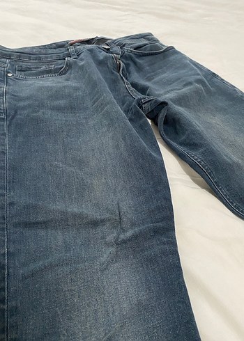 Erkek Düğmeli Mavi Denim Jean - Görsel 2