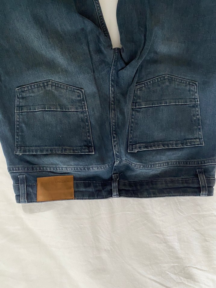 Erkek Düğmeli Mavi Denim Jean - Görsel 5