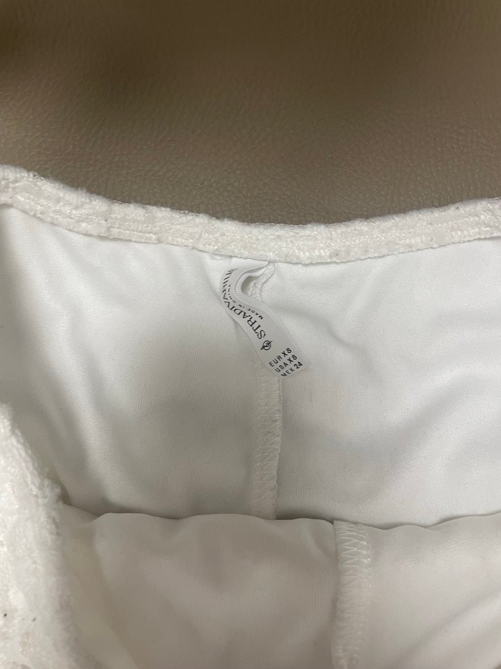 Beyaz Dantel İşlemeli mini etek - Görsel 2