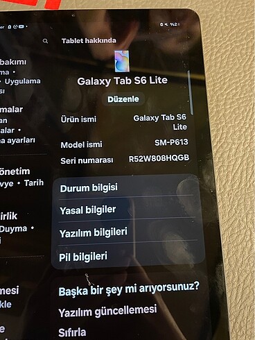 Beden Renk samsung tab s6lite