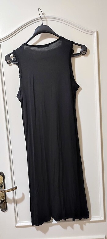 l Beden siyah Renk İŞLEMELİ TOPSHOP ELBİSE
