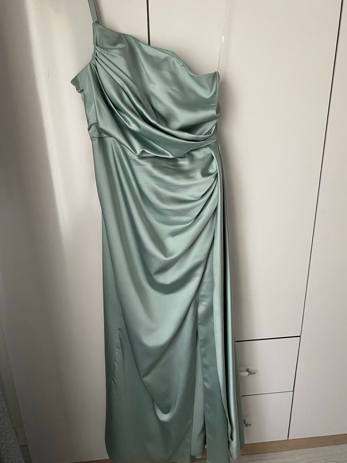 Drapeli Uzun Straplez Kadın Abiye büyük beden - Görsel 2