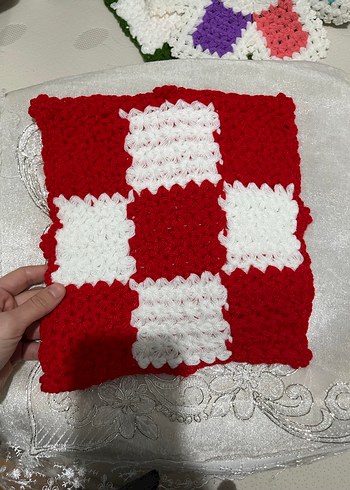 Renkli Çiçek Desenli Örgü Supla - Görsel 5