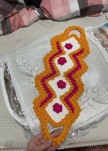 Renkli Çiçek Desenli Örgü Supla - Görsel 2