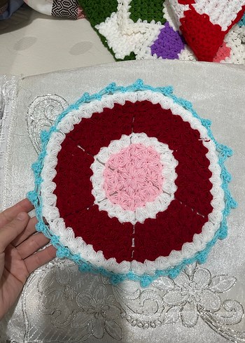 Renkli Çiçek Desenli Örgü Supla - Görsel 4