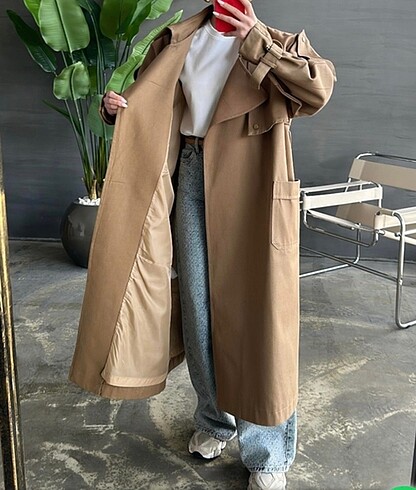 universal Beden FASHİON çıtçıtlı CAMEL trençkot