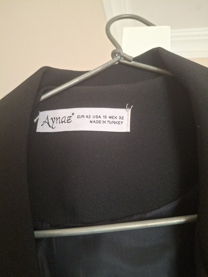 Kadın Siyah Düğmeli Midi Blazer Ceket - Görsel 3