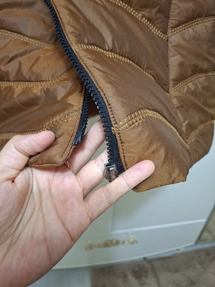 Kahverengi Uzun Suni Kürklü Kadın Yelek - Görsel 4