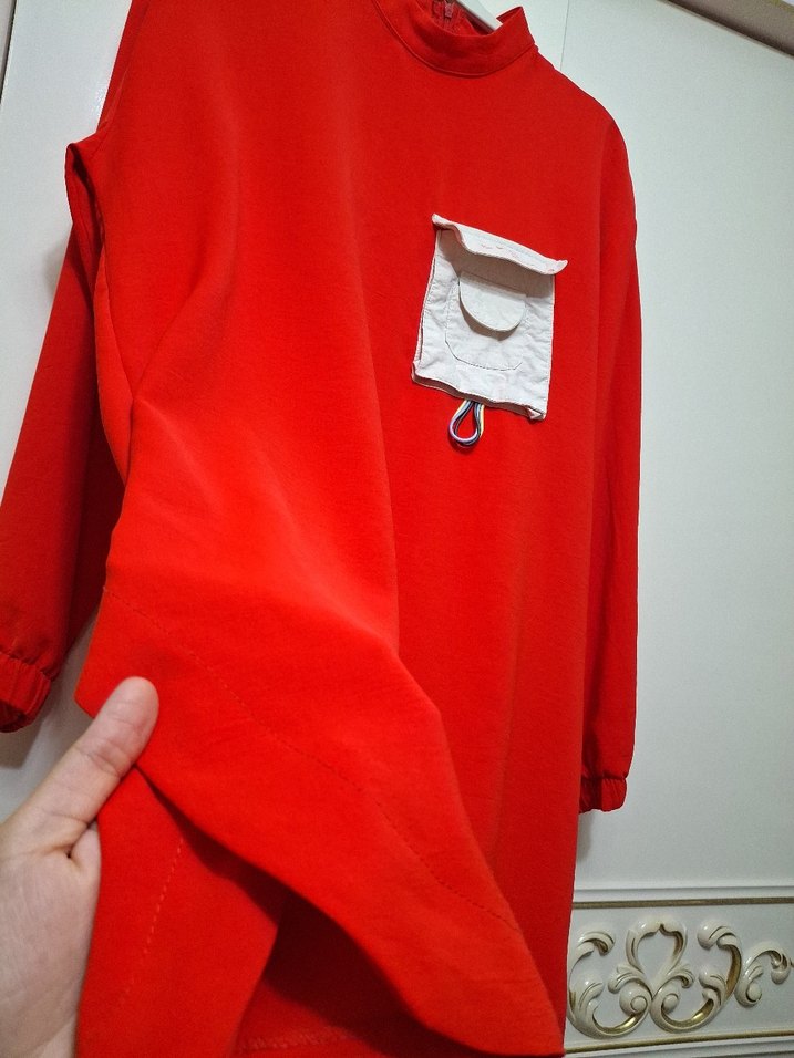 Kadın Kırmızı Tunik - Görsel 2