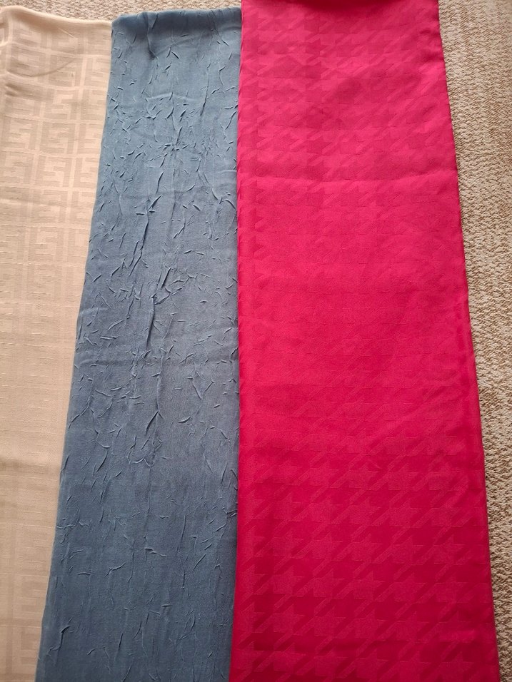 Çok Renkli Keten Pliseli Kadın Şal - Görsel 2