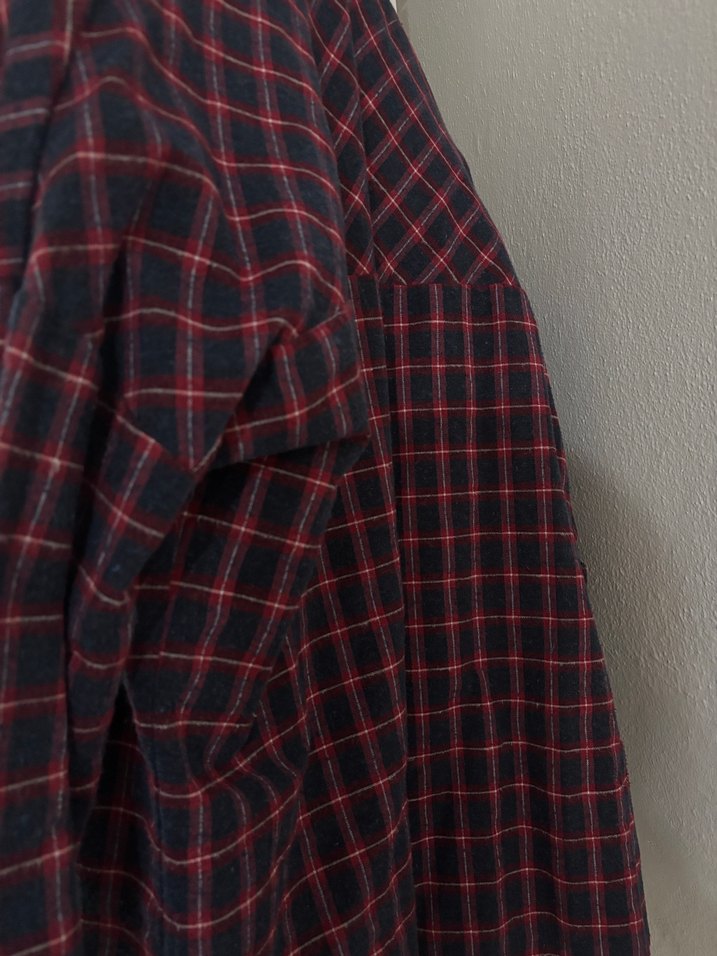 Düğmeli Kırmızı Ekose Salaş Kadın Gömlek - Görsel 3