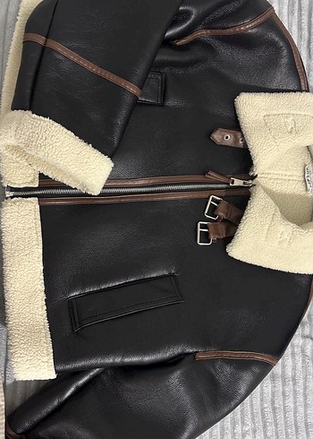 Kahverengi Kürklü Deri Kadın Ceket - Görsel 2