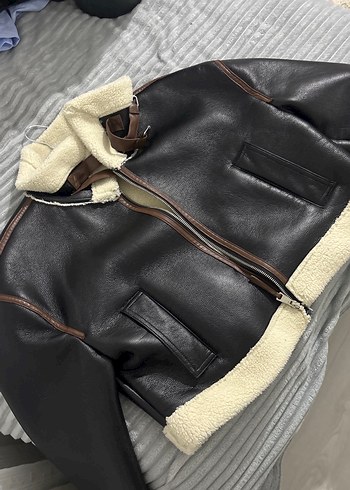 Kahverengi Kürklü Deri Kadın Ceket - Görsel 5