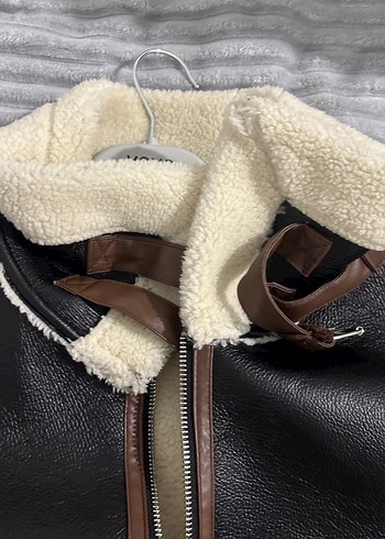 Kahverengi Kürklü Deri Kadın Ceket - Görsel 4