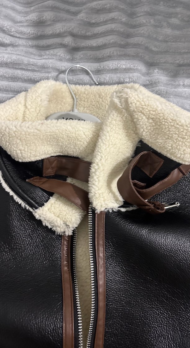 Kahverengi Kürklü Deri Kadın Ceket - Görsel 4