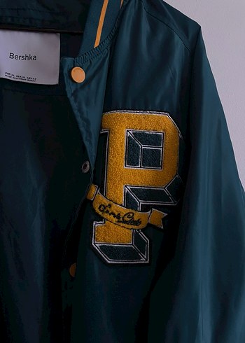 Düğmeli Yeşil Bomber Ceket bershka - Görsel 3