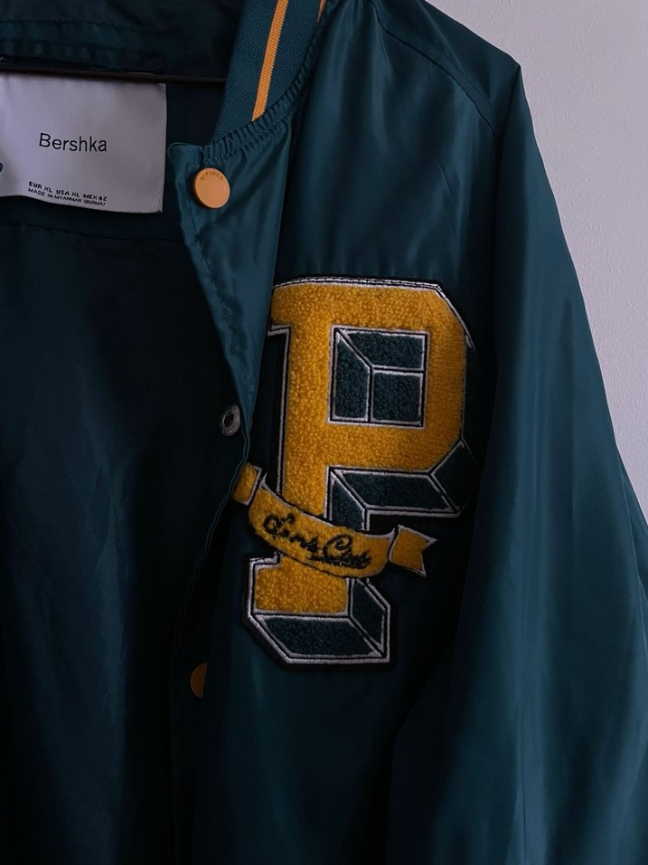 Düğmeli Yeşil Bomber Ceket bershka - Görsel 3