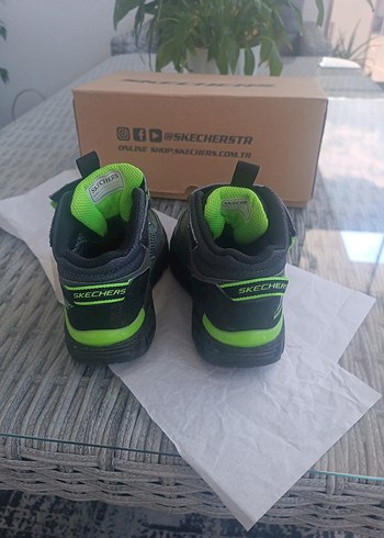 Erkek Çocuk Yeşil siyah Spor Ayakkabı Velcro - Görsel 4