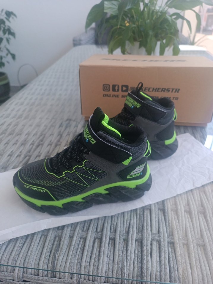 Erkek Çocuk Yeşil siyah Spor Ayakkabı Velcro - Görsel 2