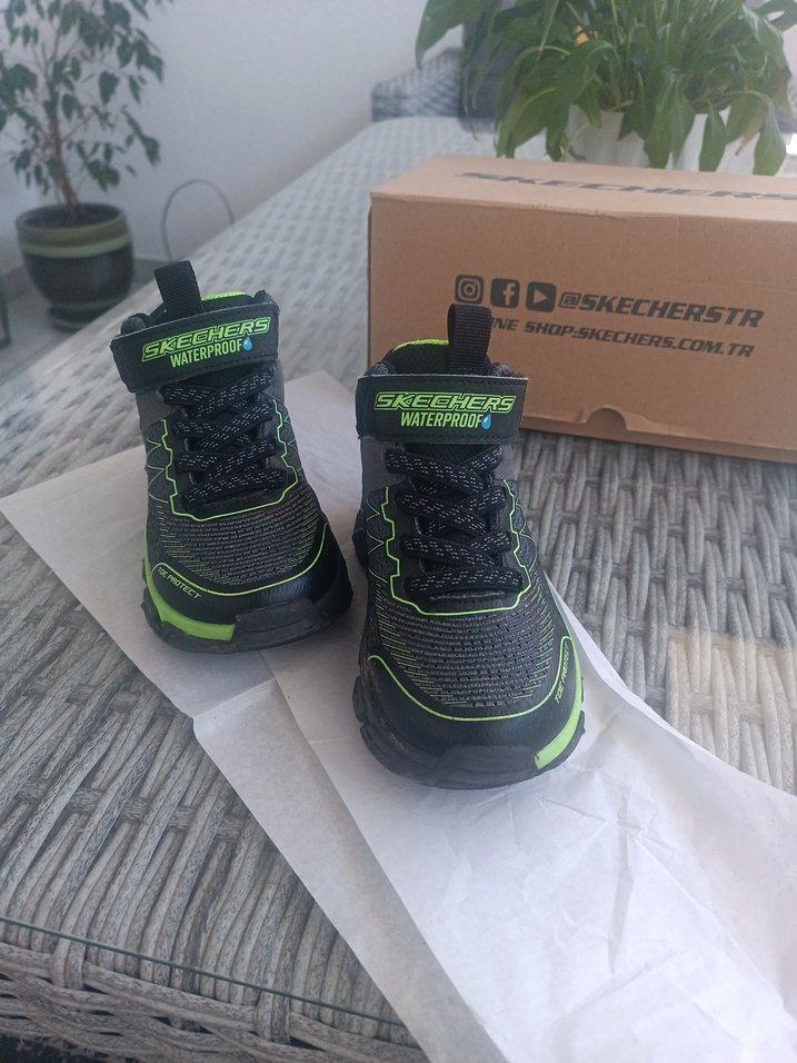 Erkek Çocuk Yeşil siyah Spor Ayakkabı Velcro - Görsel 3