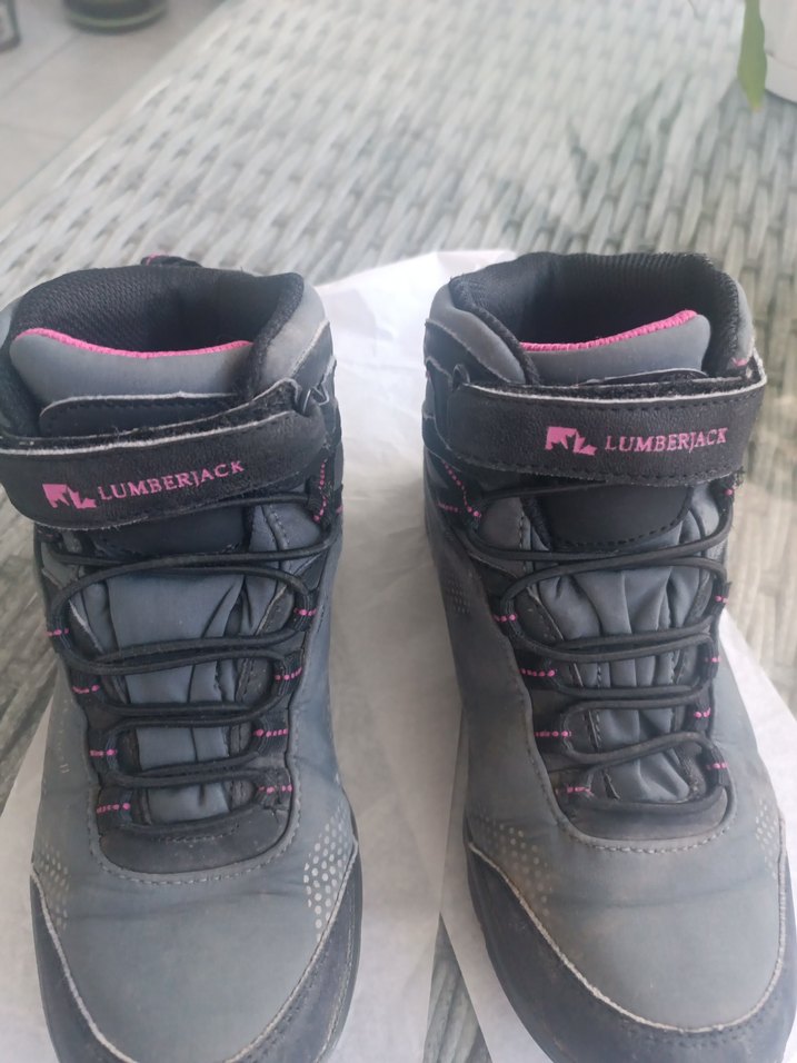 Kız Çocuk Gri Street Wear Botlar Velcro - Görsel 5