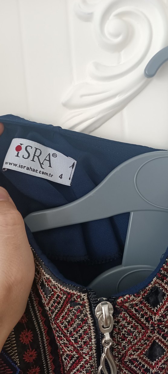 Nakışlı Mavi Bohem Uzun Elbise - Görsel 5