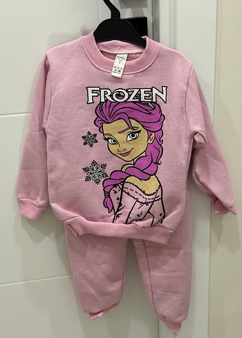 Frozen Baskılı Pembe Kız Eşofman Takımı - Görsel 3