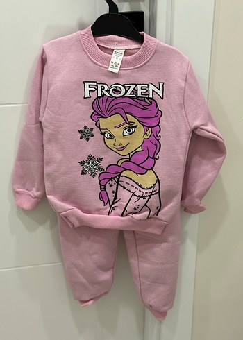 Frozen Baskılı Pembe Kız Eşofman Takımı - Görsel 2