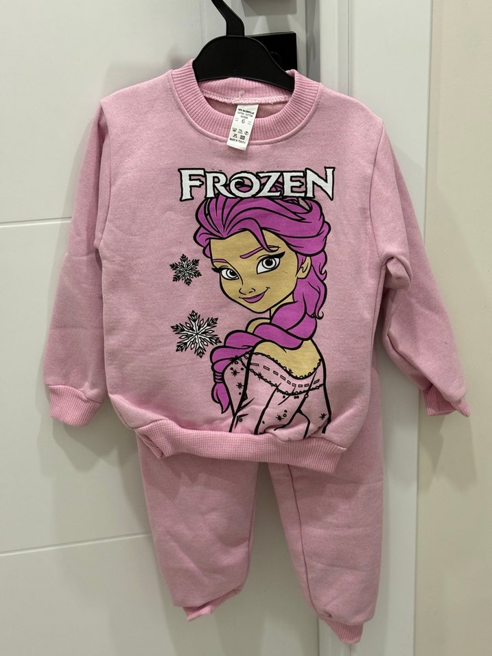 Frozen Baskılı Pembe Kız Eşofman Takımı - Görsel 3