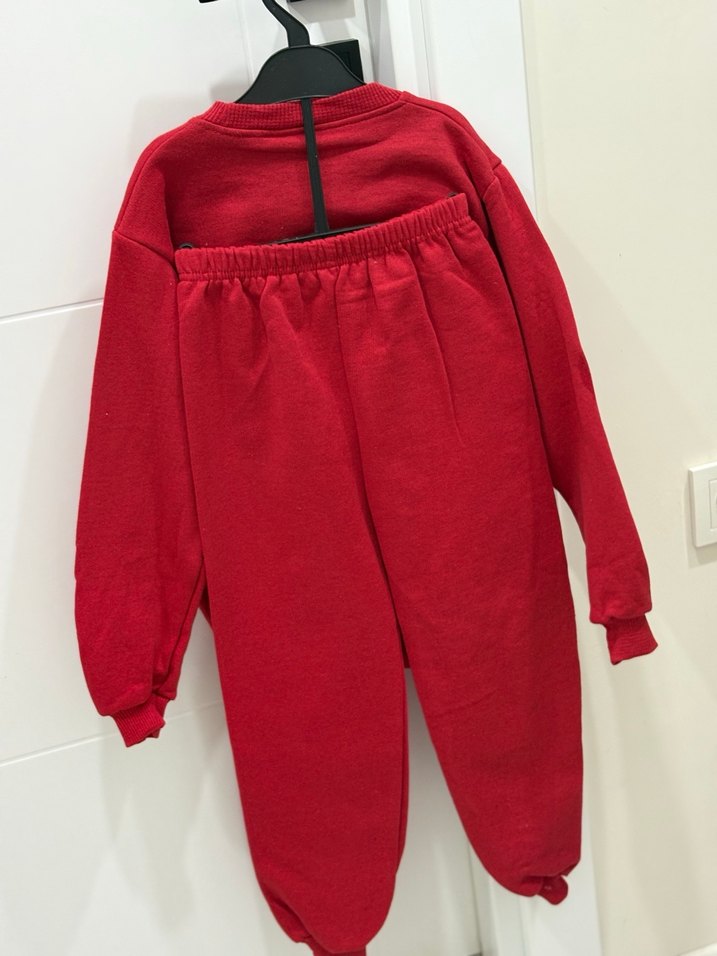 Kız Çocuk Kırmızı Powerpuff Sweatshirt ve Eşofman - Görsel 5