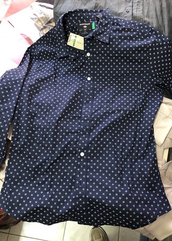 Dockers Lacivert Mini Desenli Uzun Kollu Gomlek